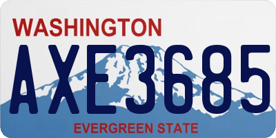 WA license plate AXE3685