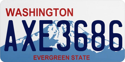 WA license plate AXE3686