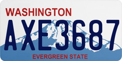 WA license plate AXE3687