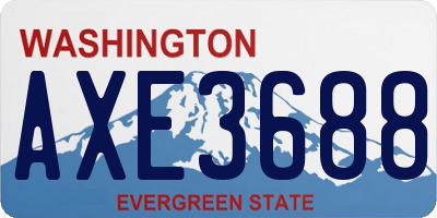 WA license plate AXE3688