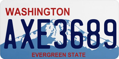 WA license plate AXE3689