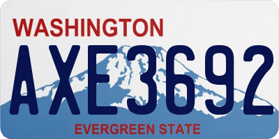 WA license plate AXE3692