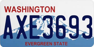 WA license plate AXE3693