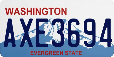 WA license plate AXE3694
