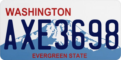 WA license plate AXE3698