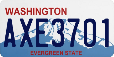 WA license plate AXE3701