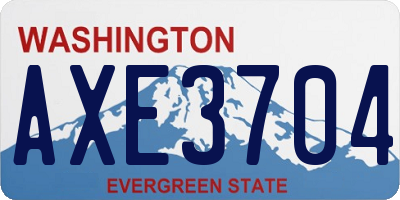 WA license plate AXE3704