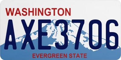 WA license plate AXE3706