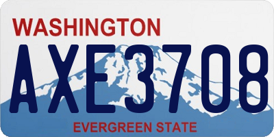 WA license plate AXE3708