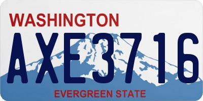 WA license plate AXE3716