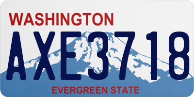 WA license plate AXE3718