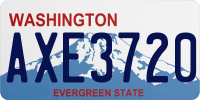 WA license plate AXE3720