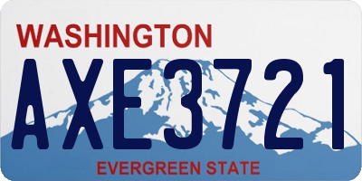 WA license plate AXE3721