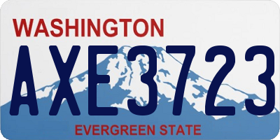 WA license plate AXE3723