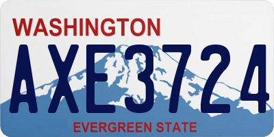 WA license plate AXE3724