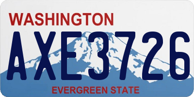 WA license plate AXE3726