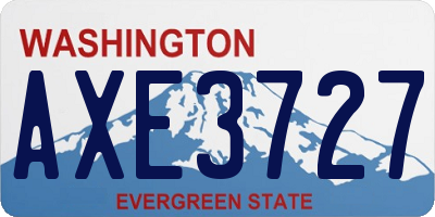 WA license plate AXE3727