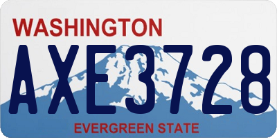 WA license plate AXE3728