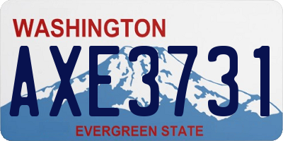 WA license plate AXE3731