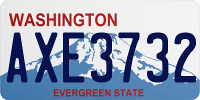 WA license plate AXE3732