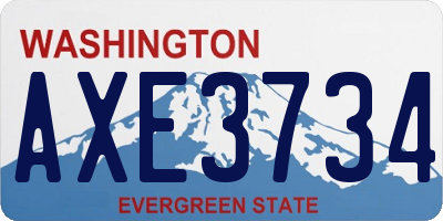 WA license plate AXE3734