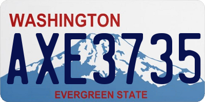 WA license plate AXE3735
