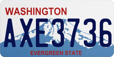 WA license plate AXE3736