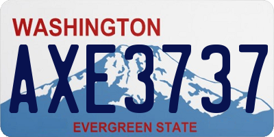 WA license plate AXE3737
