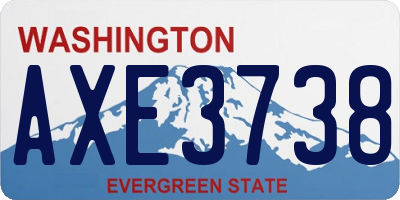 WA license plate AXE3738