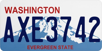 WA license plate AXE3742