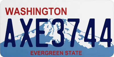WA license plate AXE3744