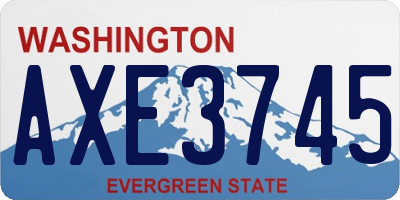 WA license plate AXE3745