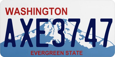 WA license plate AXE3747