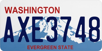 WA license plate AXE3748