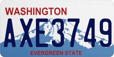 WA license plate AXE3749