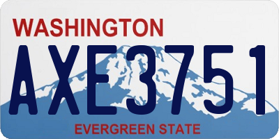 WA license plate AXE3751