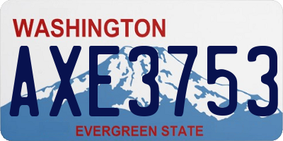 WA license plate AXE3753