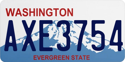 WA license plate AXE3754