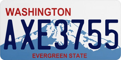 WA license plate AXE3755