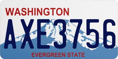 WA license plate AXE3756