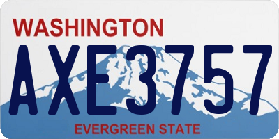 WA license plate AXE3757
