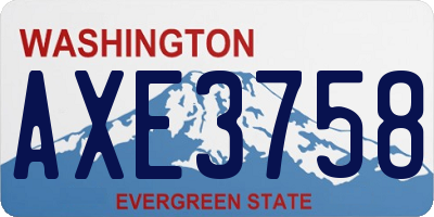 WA license plate AXE3758