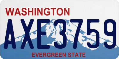 WA license plate AXE3759