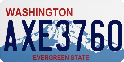WA license plate AXE3760