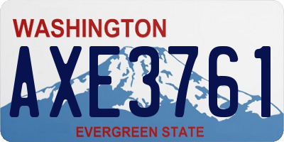 WA license plate AXE3761