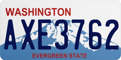 WA license plate AXE3762