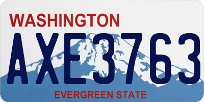WA license plate AXE3763