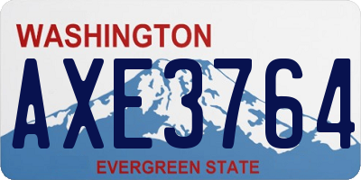 WA license plate AXE3764