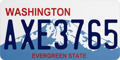 WA license plate AXE3765