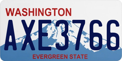 WA license plate AXE3766